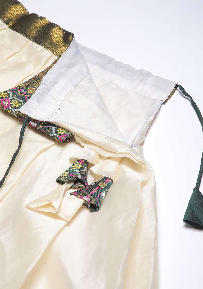 White Emboridered Blended Lehenga Choli - Indya