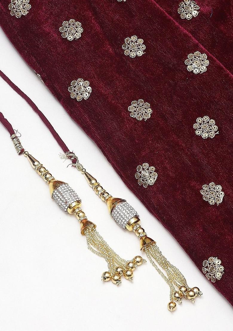 Purple Emboridered Blended Lehenga Choli - Indya