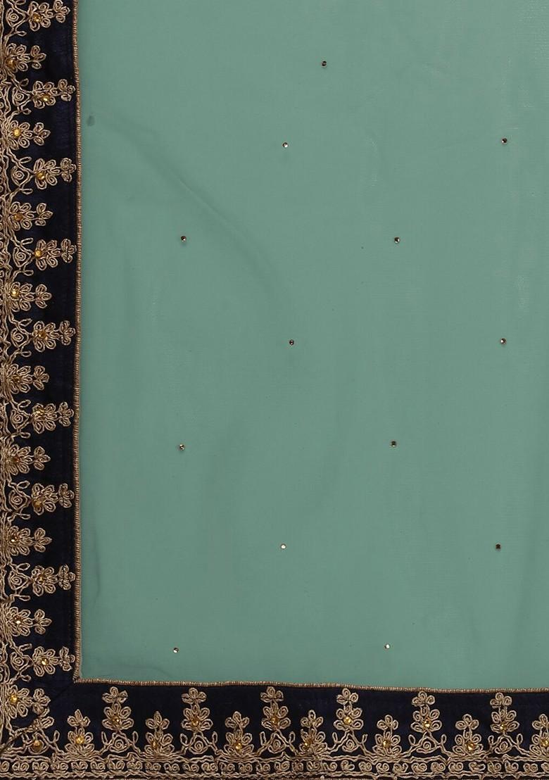 Green Emboridered Blended Lehenga Choli