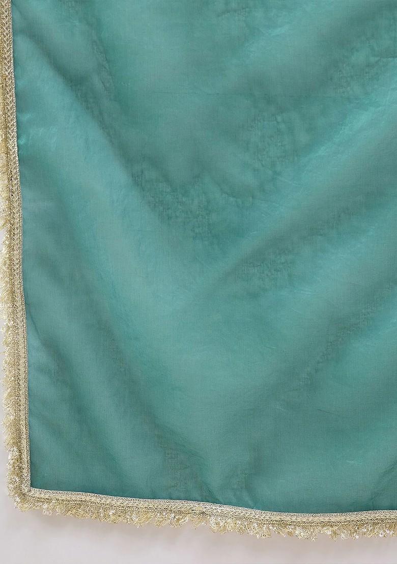 Blue Woven Design Blended Lehenga Choli