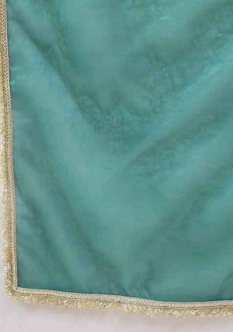 Blue Woven Design Blended Lehenga Choli