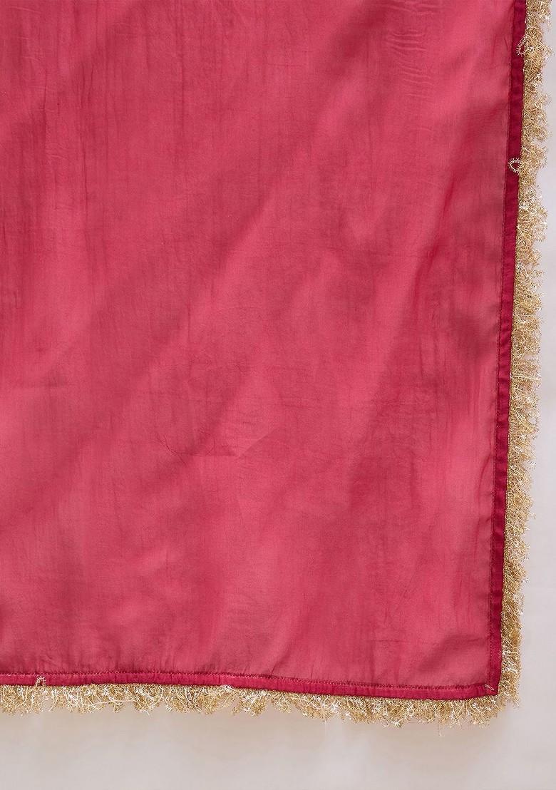 Pink Woven Design Blended Lehenga Choli