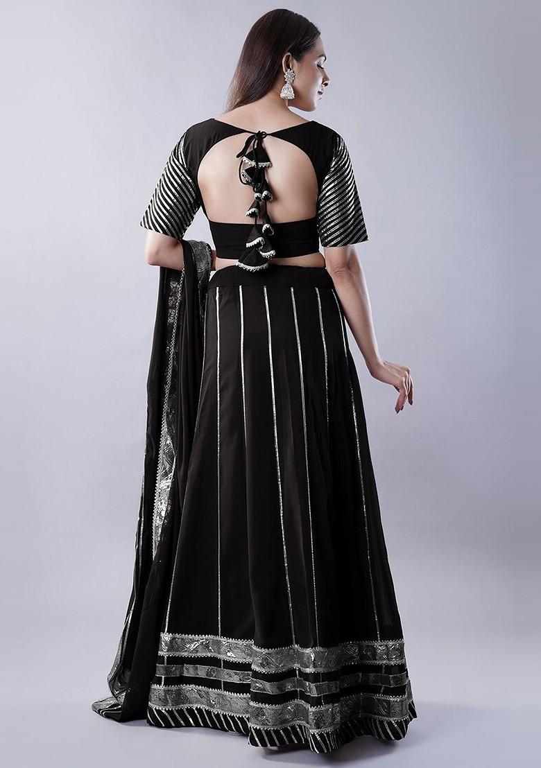 Black Embellished Blended Lehenga Choli