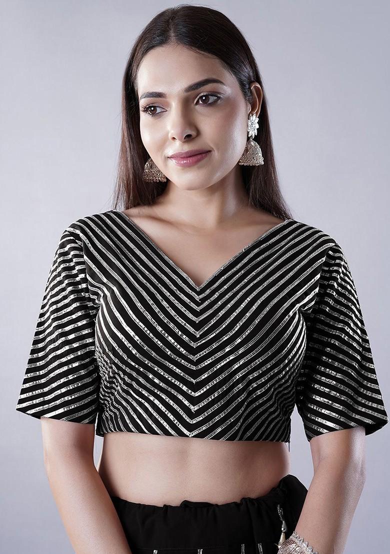 Black Embellished Blended Lehenga Choli