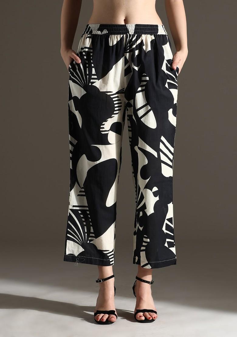 Black Printed Cotton Co Ord Set - Indya