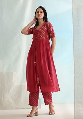 Pink Printed Cotton Co Ord Set