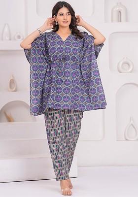 Pink Printed Cotton Co Ord Set