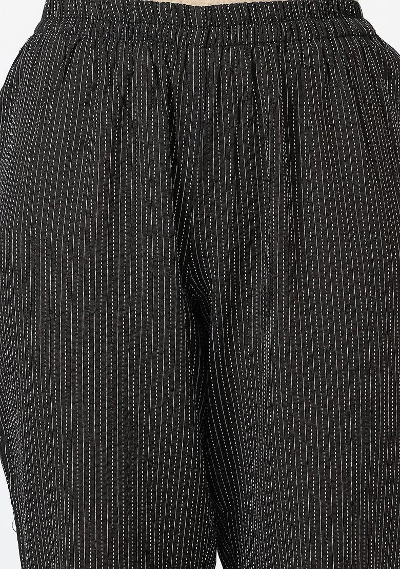 Black Printed Poly Blend Co Ord Set - Indya