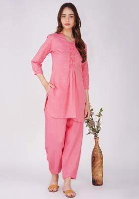 Pink Printed Cotton Co Ord Set