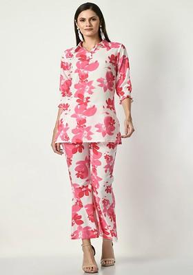 White Printed Cotton Co Ord Set