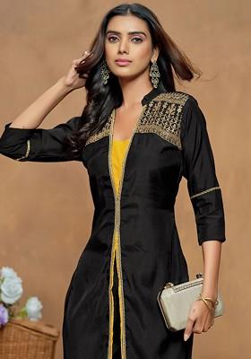 Black Printed Poly Blend Co Ord Set