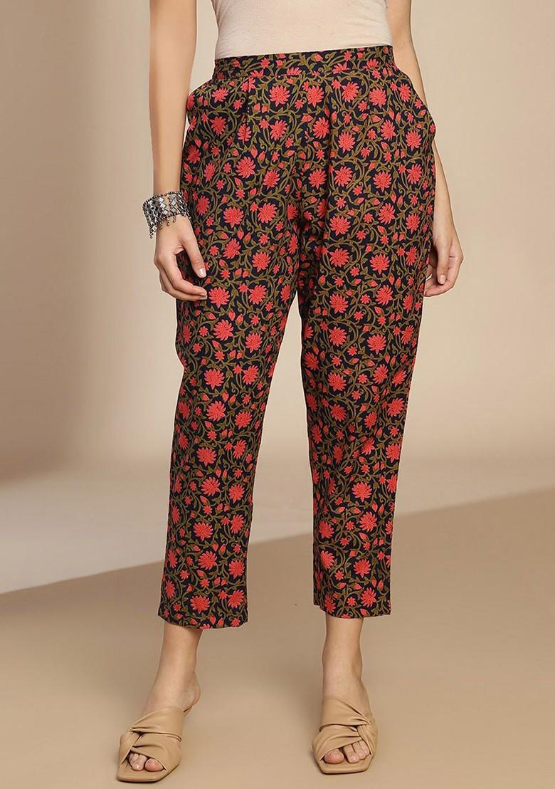 Navy Blue Printed Poly Blend Co Ord Set - Indya