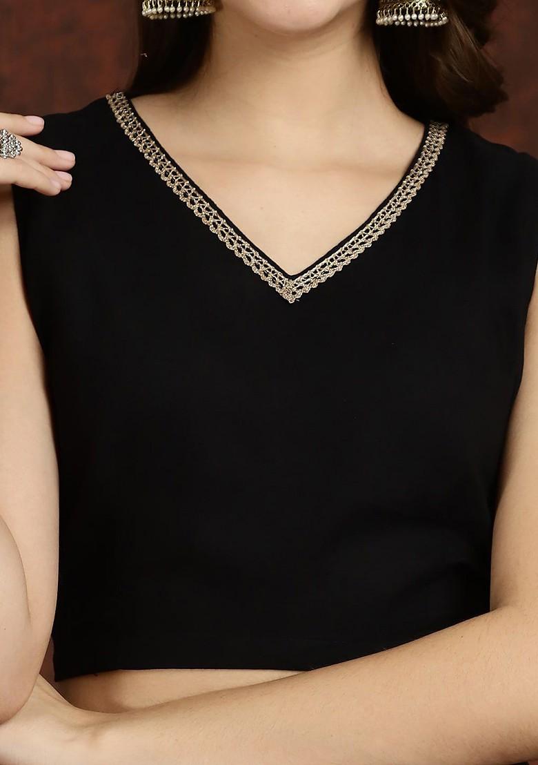 Black Printed Poly Blend Co Ord Set - Indya