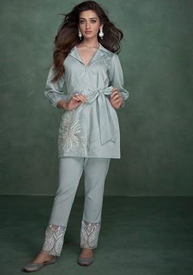 Blue Printed Cotton Co Ord Set