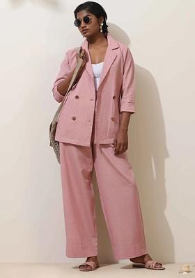 Purple Printed Cotton Co Ord Set