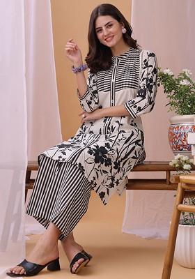 Red Printed Cotton Co Ord Set