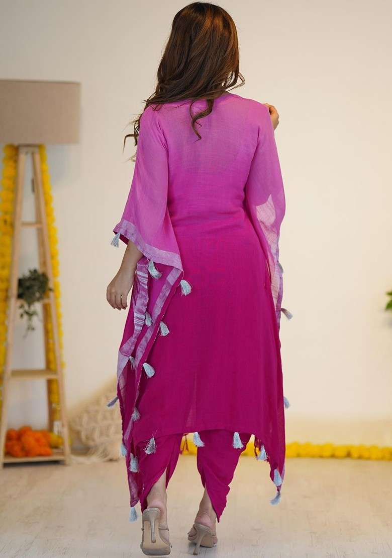 Pink Printed Poly Blend Co Ord Set - Indya