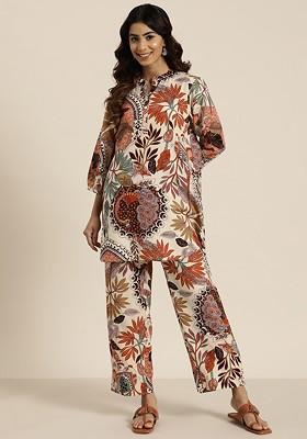 Multi Women Printed Pure Cotton Ethnic Coords Set