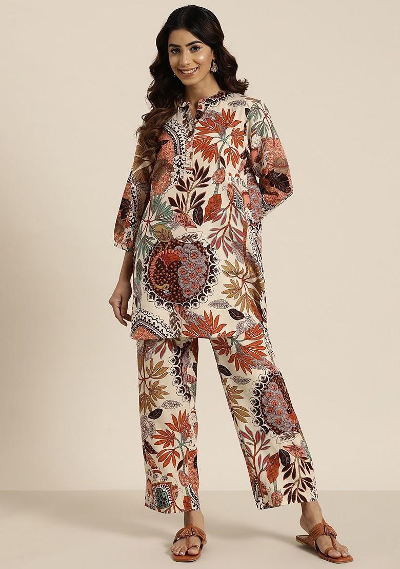 Multi Women Printed Pure Cotton Ethnic Coords Set