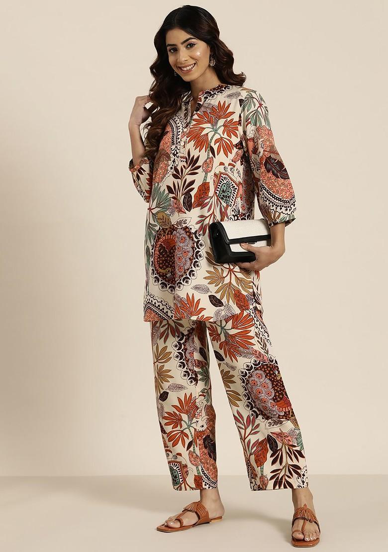 Multi Women Printed Pure Cotton Ethnic Coords Set