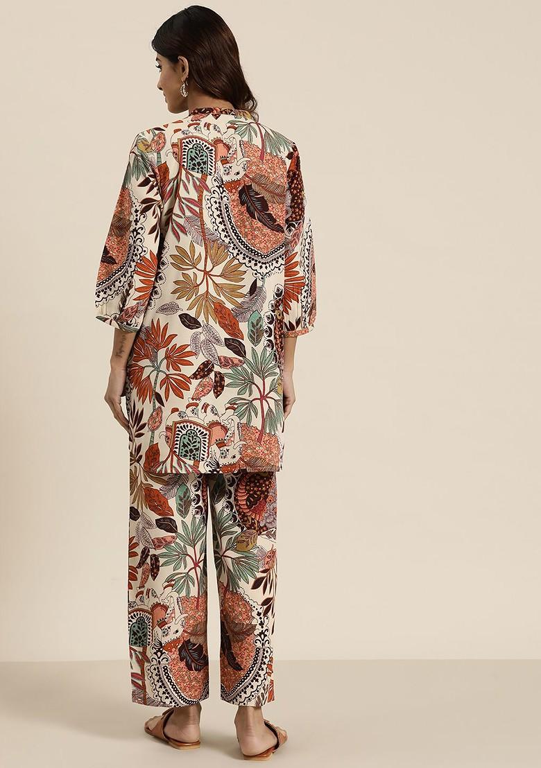 Multi Women Printed Pure Cotton Ethnic Coords Set