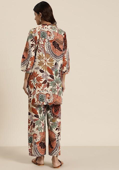 Multi Women Printed Pure Cotton Ethnic Coords Set