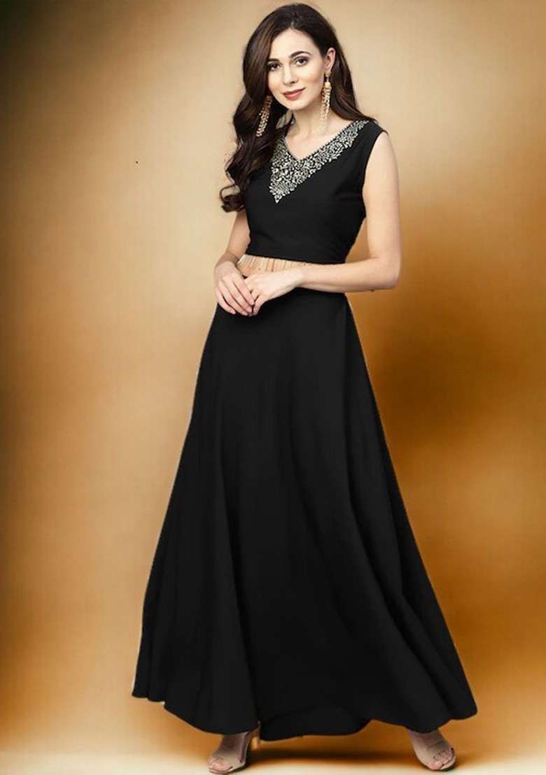 Black Printed Top And Skirt Coords With Shrug Ethnic Coords - Indya