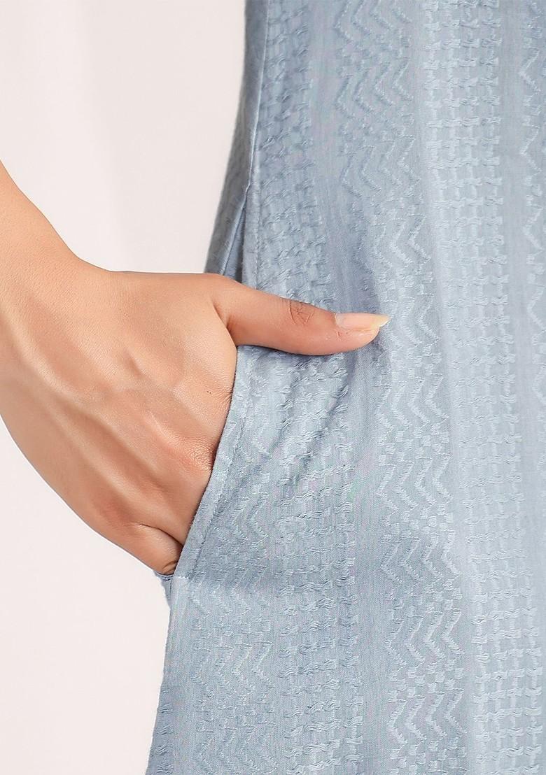 Blue Printed Cotton Co Ord Set - Indya