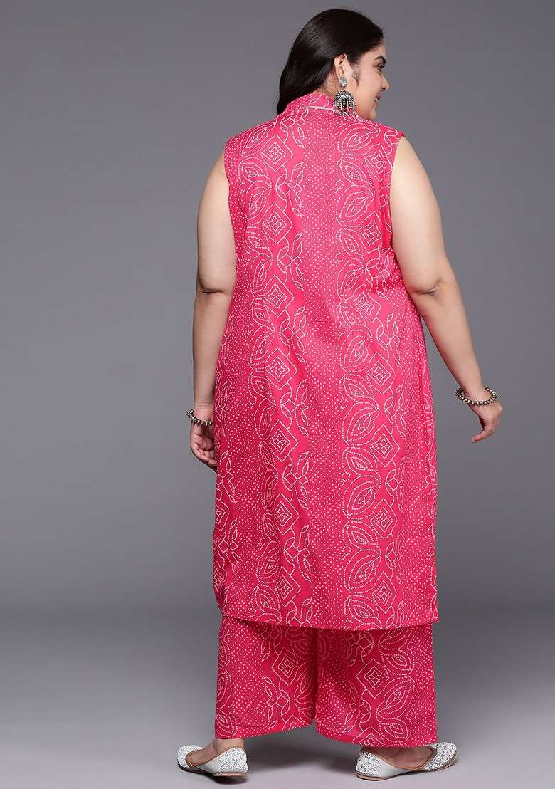 Pink Printed Poly Blend Co Ord Set - Indya