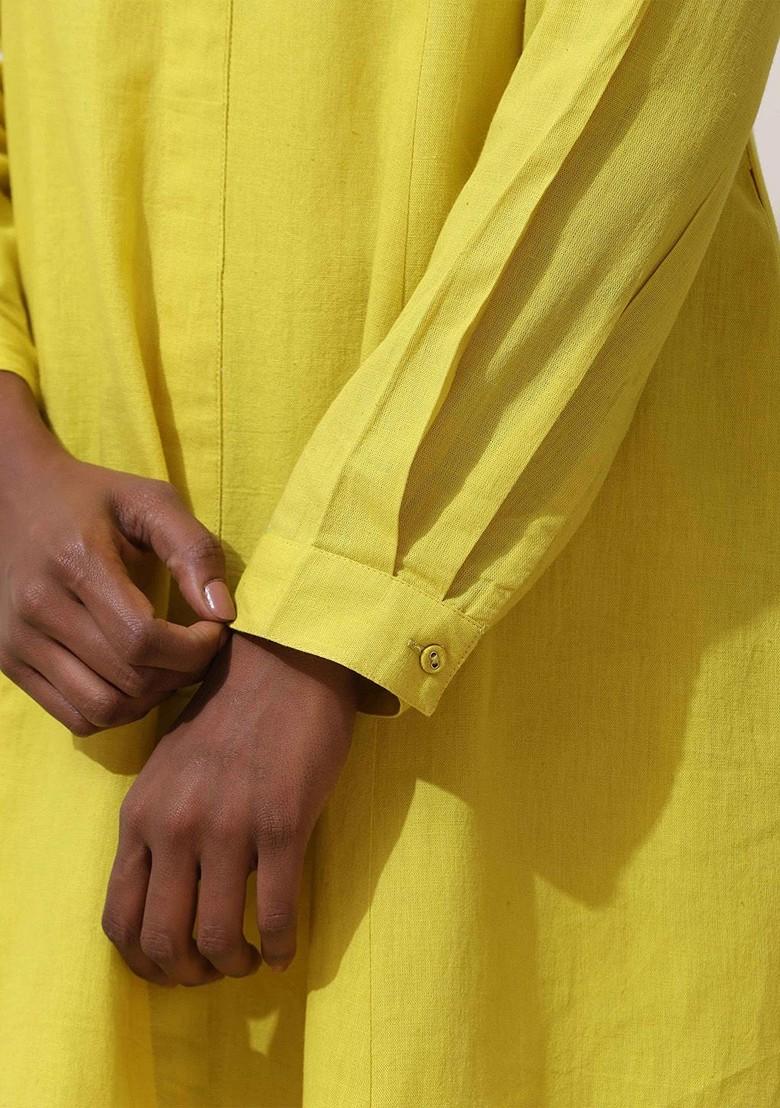 Lime Green Printed Cotton Co Ord Set - Indya