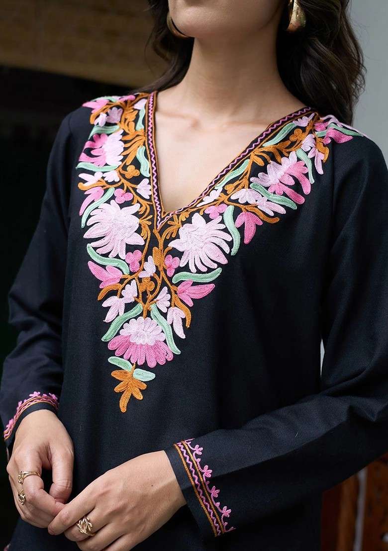 Black Printed Cotton Co Ord Set - Indya