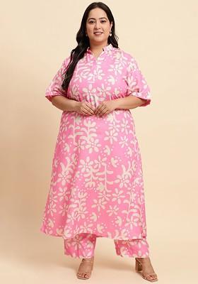 Pink Printed Cotton Co Ord Set