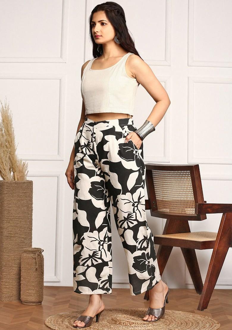 Black Printed Cotton Co Ord Set - Indya