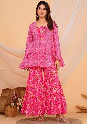Pink Printed Cotton Co Ord Set