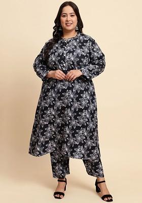 Black Printed Cotton Co Ord Set