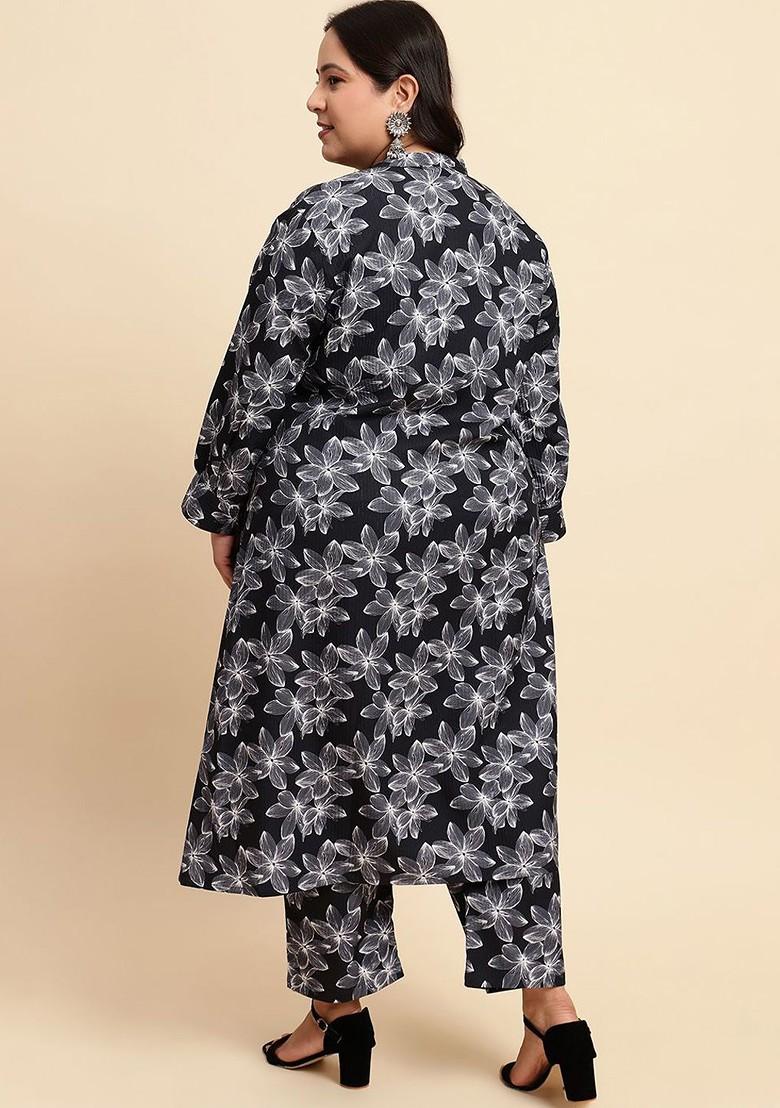 Black Printed Cotton Co Ord Set - Indya
