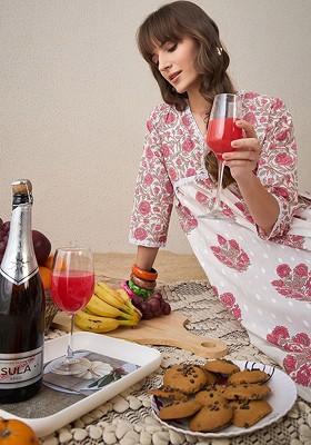 White Printed Cotton Co Ord Set