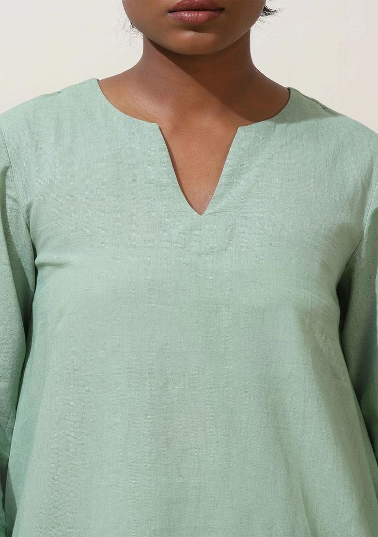 Green Printed Cotton Co Ord Set - Indya