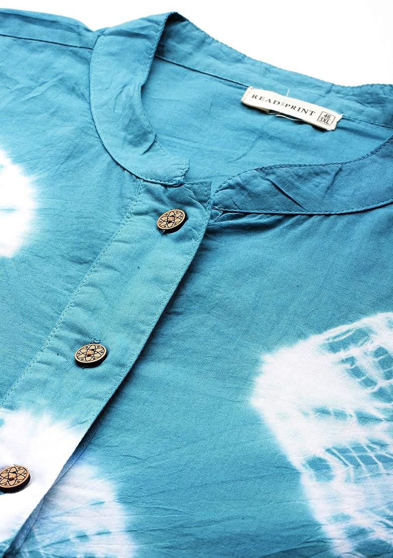 Blue Printed Cotton Co Ord Set - Indya