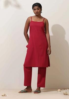 Maroon Printed Cotton Co Ord Set