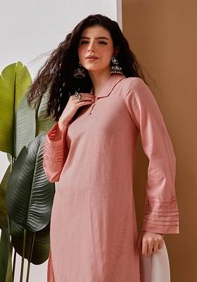 Pink Printed Poly Blend Co Ord Set