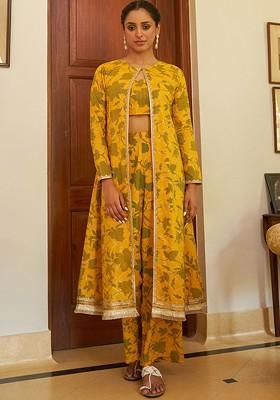 Mustard Yellow Printed Cotton Co Ord Set