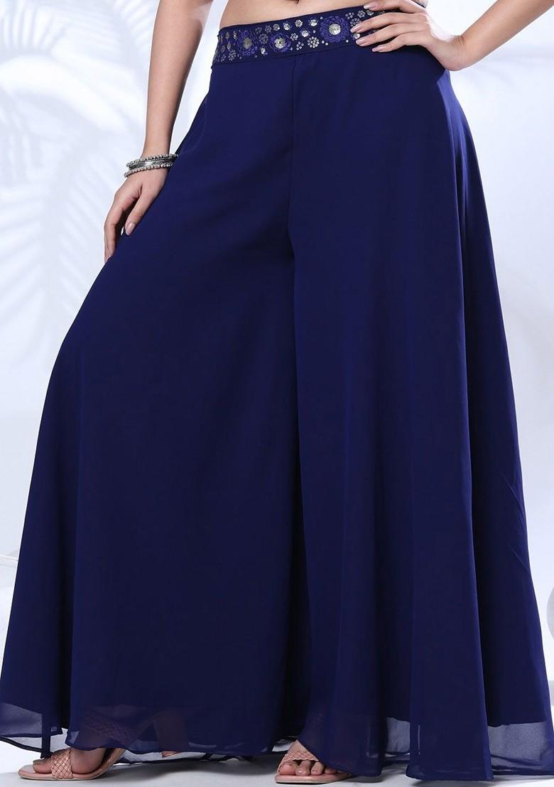 Blue Printed Poly Blend Co Ord Set - Indya