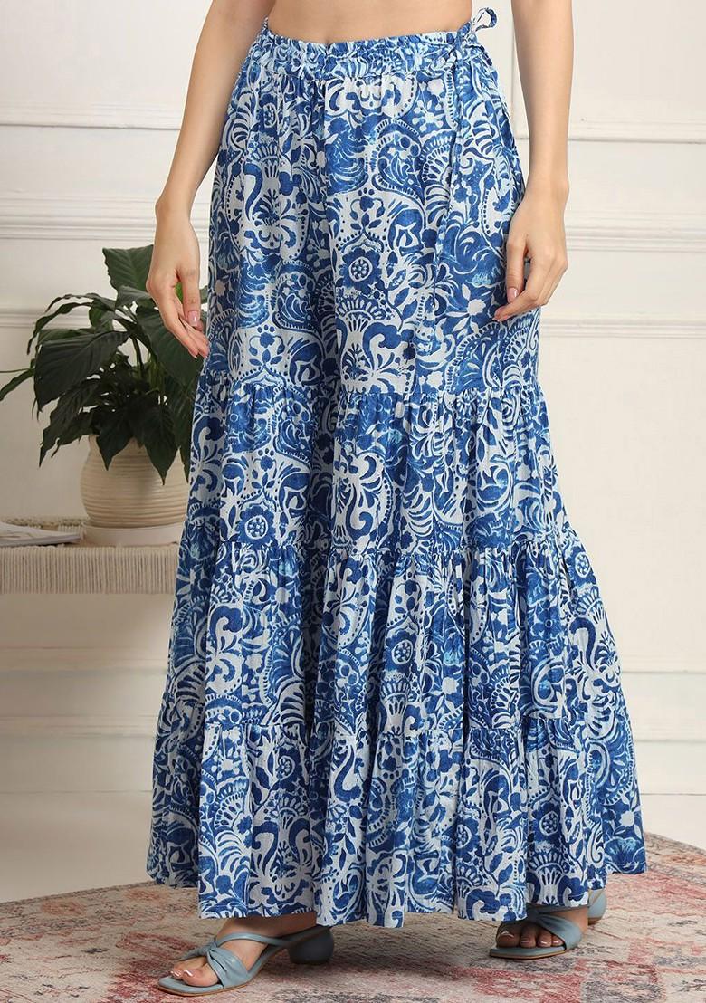 Blue Printed Cotton Co Ord Set - Indya