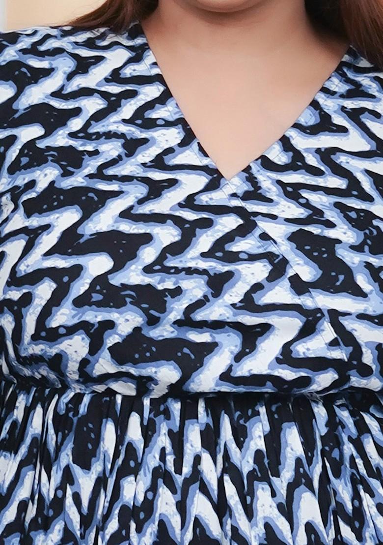 Blue Printed Cotton Co Ord Set - Indya