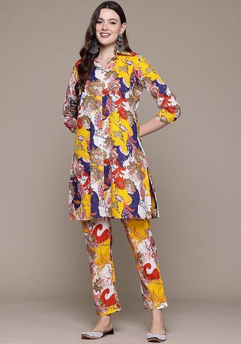 Multicolor Printed Cotton Co Ord Set