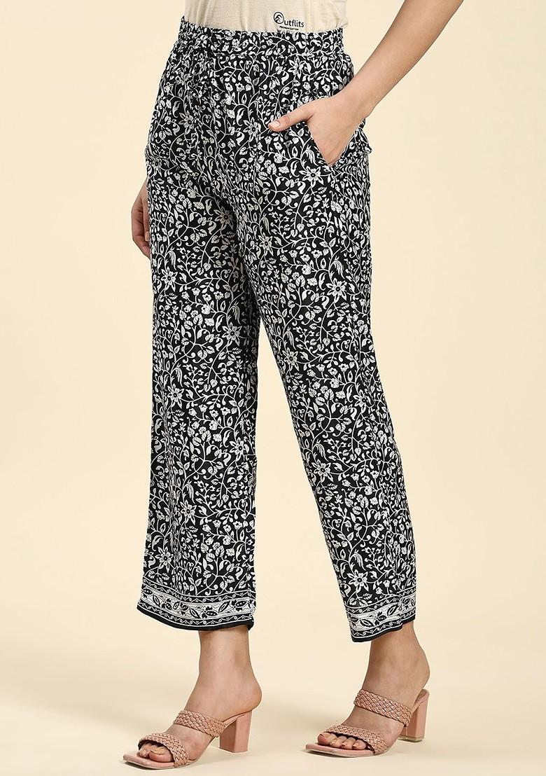 Black Printed Cotton Co Ord Set - Indya