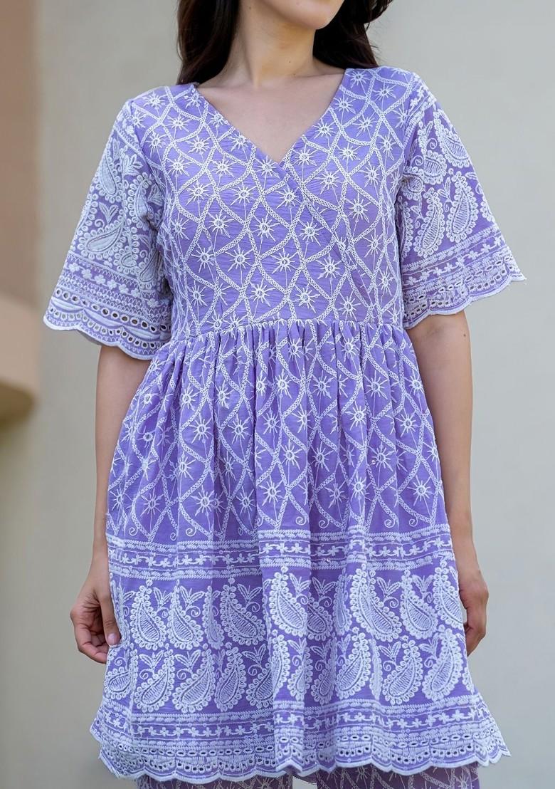 Blue Printed Cotton Co Ord Set - Indya