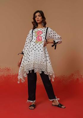 White Printed Cotton Co Ord Set