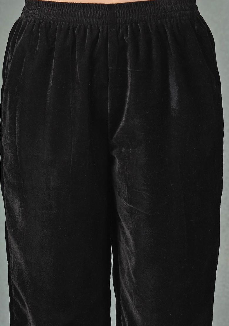 Black Printed Poly Blend Co Ord Set - Indya